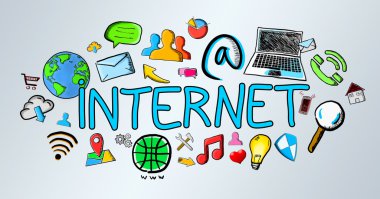 Elle çizilmiş internet şekil