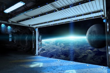 View of planet Earth from a shuttle runway 'elements of this image furnished by NASA'