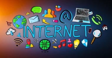 Elle çizilmiş internet şekil