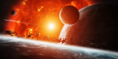 Nasa tarafından döşenmiş bu görüntü unsurları gezegen yakın uzayda güneş patlaması