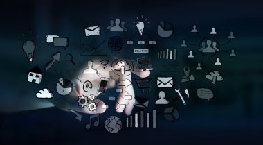 El dokunmadan işkadını web simgeleri çizilmiş