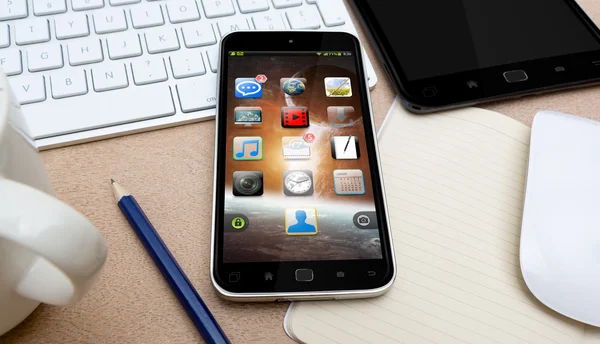 Bir Resepsiyon 3d render modern cep telefonu
