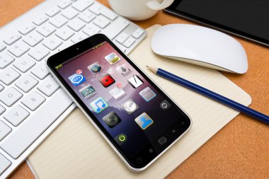 Bir Resepsiyon 3d render modern cep telefonu