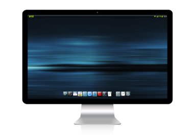 Beyaz arka planda 3d render modern bilgisayar