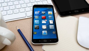 Bir Resepsiyon 3d render modern cep telefonu