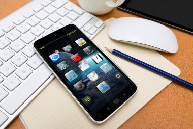 Bir Resepsiyon 3d render modern cep telefonu