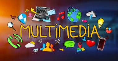 El simgeleri ile multimedya şekil çizilen