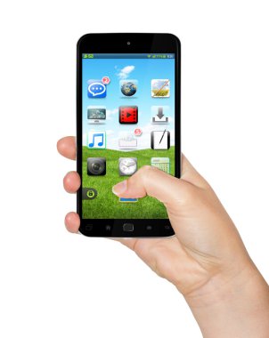 El ile hareket eden telefon 3d render