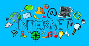 Elle çizilmiş internet şekil