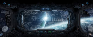 Pencerenin Nasa tarafından döşenmiş bu görüntü uzay istasyonu unsurların uzaydan görünümü