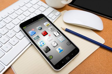 Bir Resepsiyon 3d render modern cep telefonu