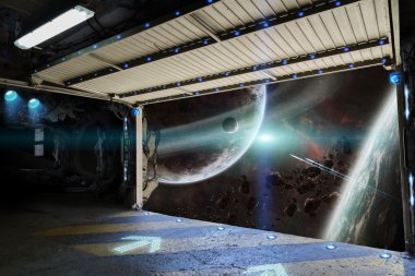 Bir Servisi pist dünya Gezegeni'ndenim pencere görünümünü