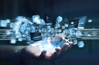 Simgeler işkadını el üzerinde birbirine bağlı