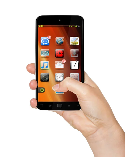 手机 3d 渲染的手 — 图库照片