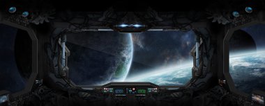 Pencerenin Nasa tarafından döşenmiş bu görüntü uzay istasyonu unsurların uzaydan görünümü