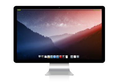 Beyaz arka planda 3d render modern bilgisayar