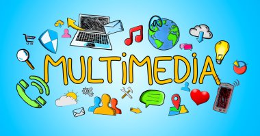 El simgeleri ile multimedya şekil çizilen