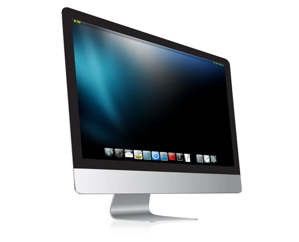 Computador moderno em fundo branco renderização 3D — Fotografia de Stock