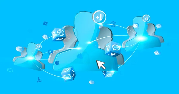 Sociální sítě modrý avatar — Stock fotografie