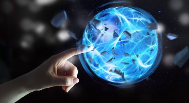 Süper kahraman bir güç topu eliyle oluşturma