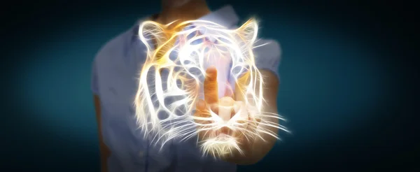 Osoba dotykająca Fraktal zagrożone tinger ilustracja render 3d — Zdjęcie stockowe