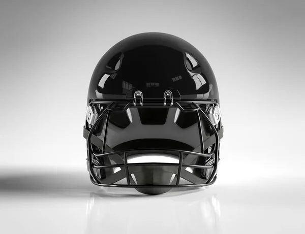 Casque Football Noir Américain Isolé Sur Fond Blanc Maquette Rendu — Photo