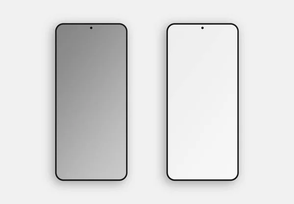 简单而干净的隔离智能手机屏幕模拟 白色手机 白色3D渲染阴影 — 图库照片