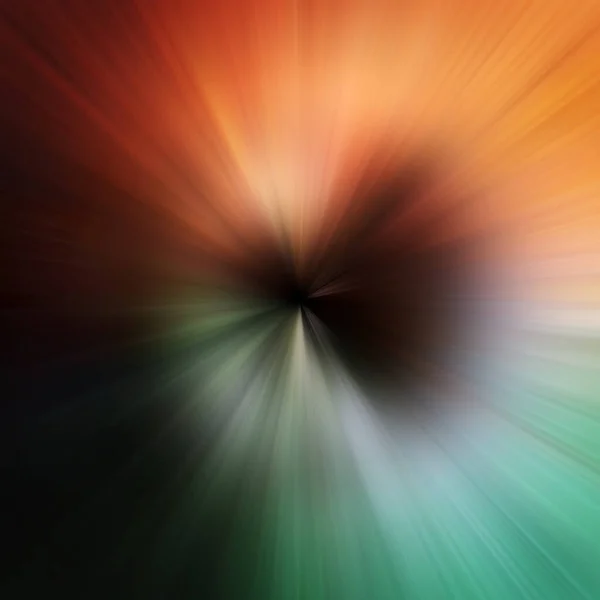 Abstracte Groene Oranje Licht Zoom Effect Achtergrond — Stockfoto