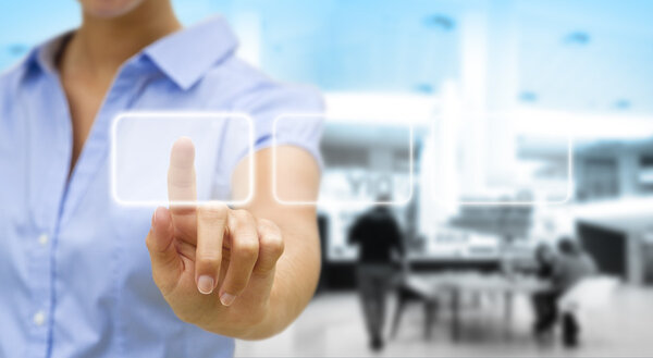 Businesswoman solution concept