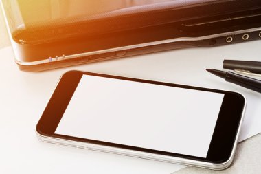 Teknik aygıt office arka plan üzerinde sahte kadar