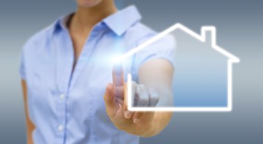 Bussinesswoman gayrimenkul konsept