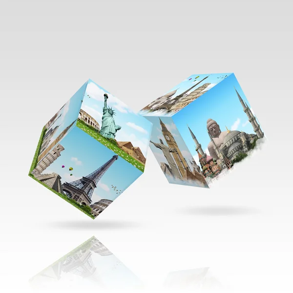 Dices juego concepto de viaje — Foto de Stock