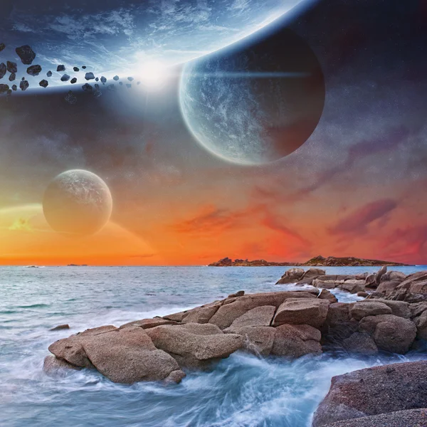 Stranden planet landskap — Stockfoto