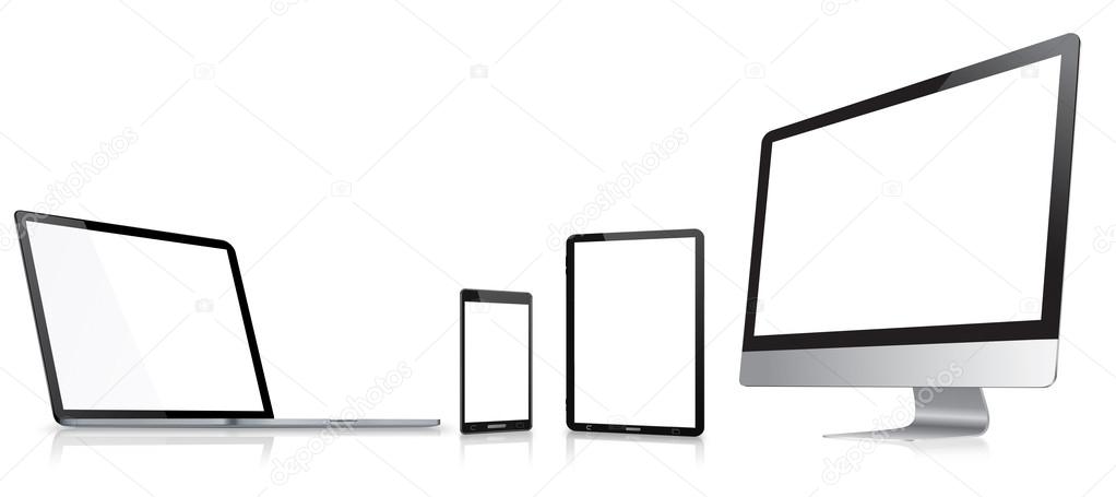 Modern digital tech device collection