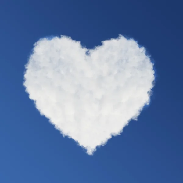 Hart wolken Valentijnsdag concept — Stockfoto