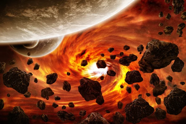 Planet explosion apocalypse — Stockfoto