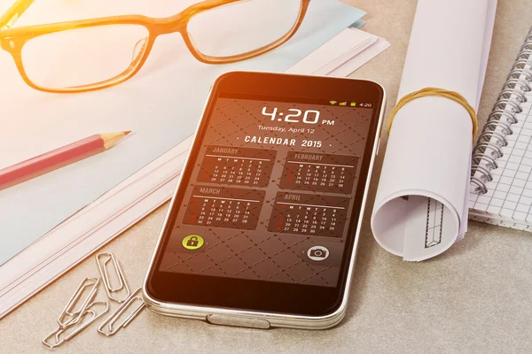 Tech device mock up on office background — Stock Photo, Image