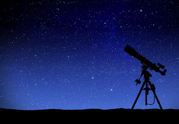 Telescope watching the wilky way — Stock Photo, Image