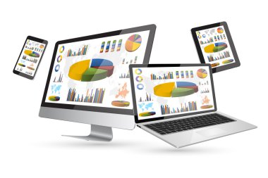 Modern dijital teknoloji aygıt koleksiyonu
