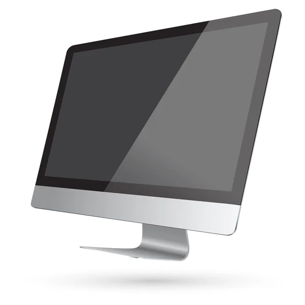 Side View Isolated Modern Computer Shadow Rendering Stock Photo by