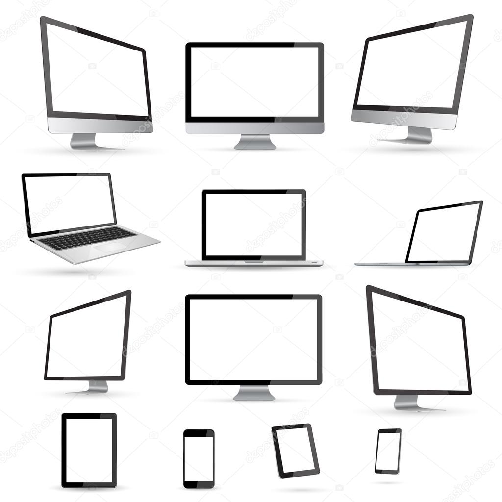 Modern digital tech device collection