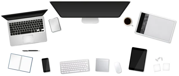 Workplace with tech device — Stock Photo, Image