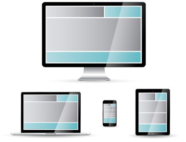 Modern dijital teknoloji aygıt koleksiyonu
