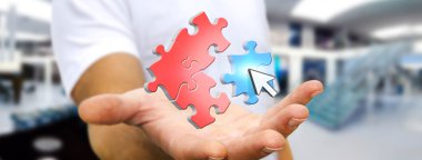 Bulmaca ile ofisinde işadamı