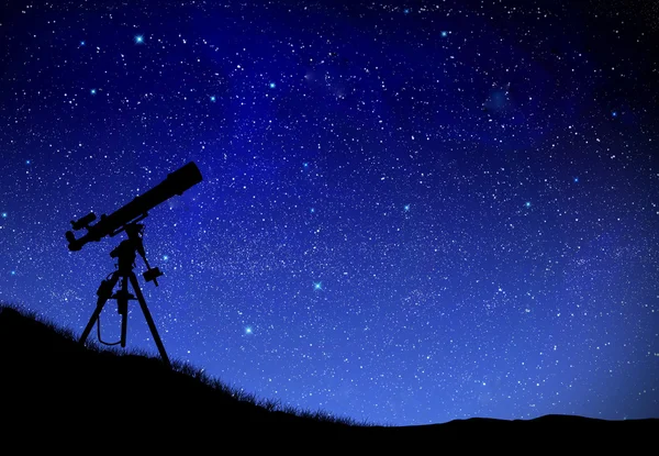 Telescope watching the wilky way — Stock Photo, Image