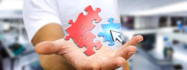 Bulmaca ile ofisinde işadamı