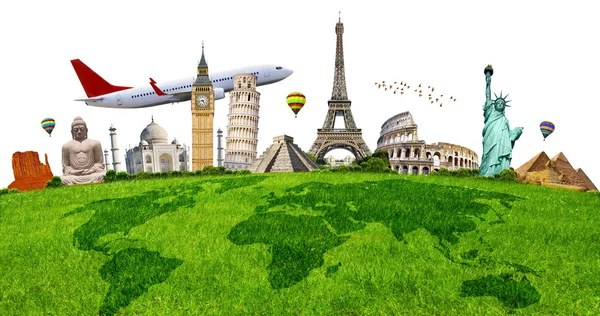 Illustration of famous monument on green grass — Stock Photo, Image