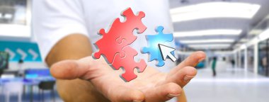 Bulmaca ile ofisinde işadamı