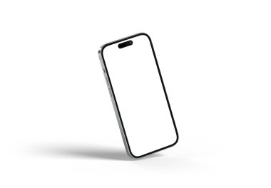 PARIS - Fransa - 29 Ekim 2025: Apple Iphone 17 gümüş rengi. 3B görüntüleme izole akıllı telefon beyaz model üzerinde yüzen gölge