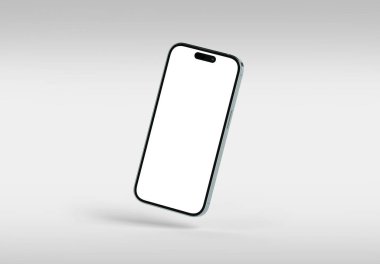 PARIS - Fransa - 29 Ekim 2025: Apple Iphone 17 gümüş rengi. 3B görüntüleme izole akıllı telefon beyaz model üzerinde yüzen gölge
